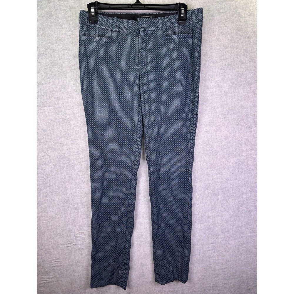 Banana Republic Sloan Ankle Pants Women’s Size 0 Teal Geometric Stretch - Picture 2 of 8